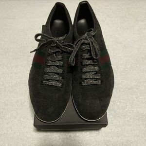 Authentic Gucci Men's Bambi Web Glitter Sneakers